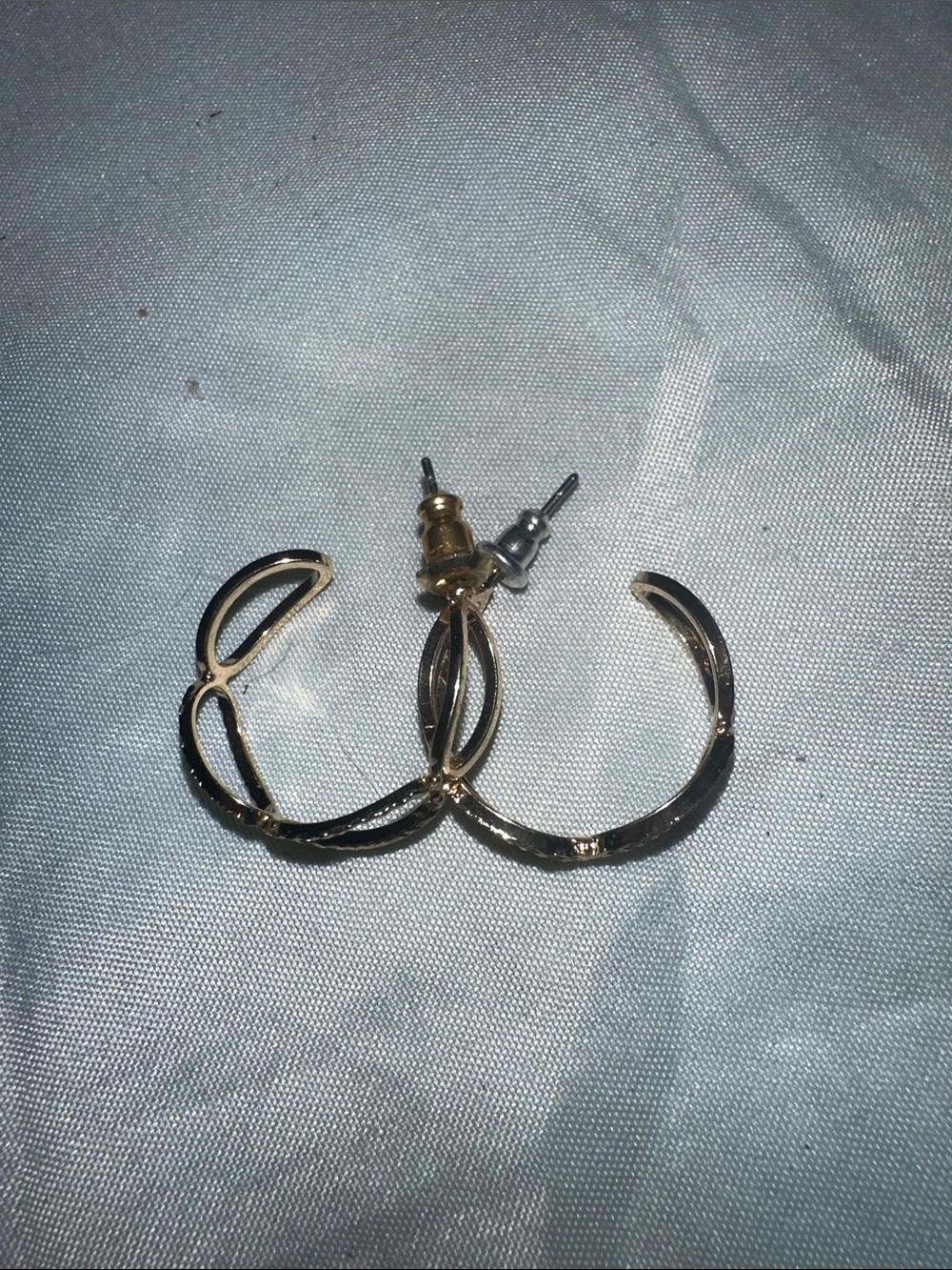Gold-Tone Women’s Hoop Earrings - Elegant Twist Design